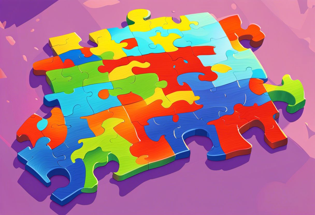 Peinture numérique colorée d'un morceau de puzzle