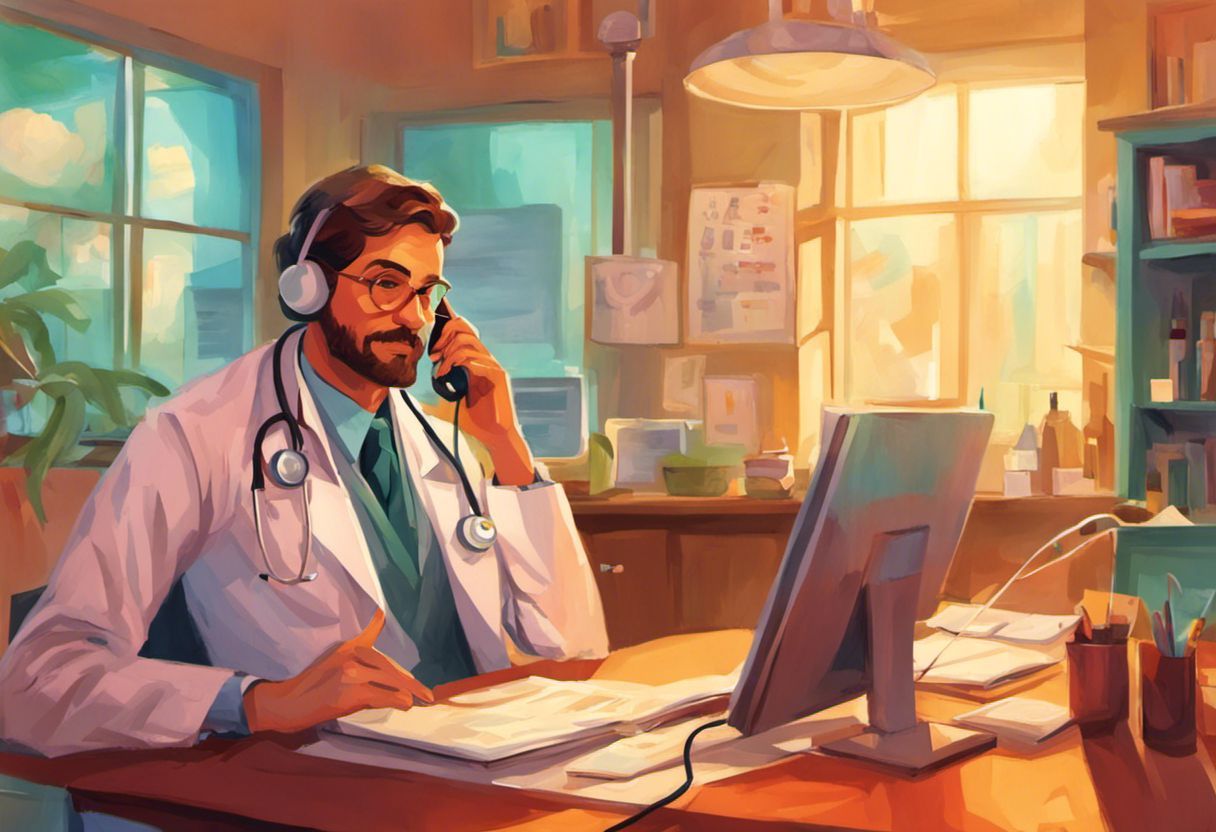 3 Communication téléphonique d'un médecin en illustration colorée